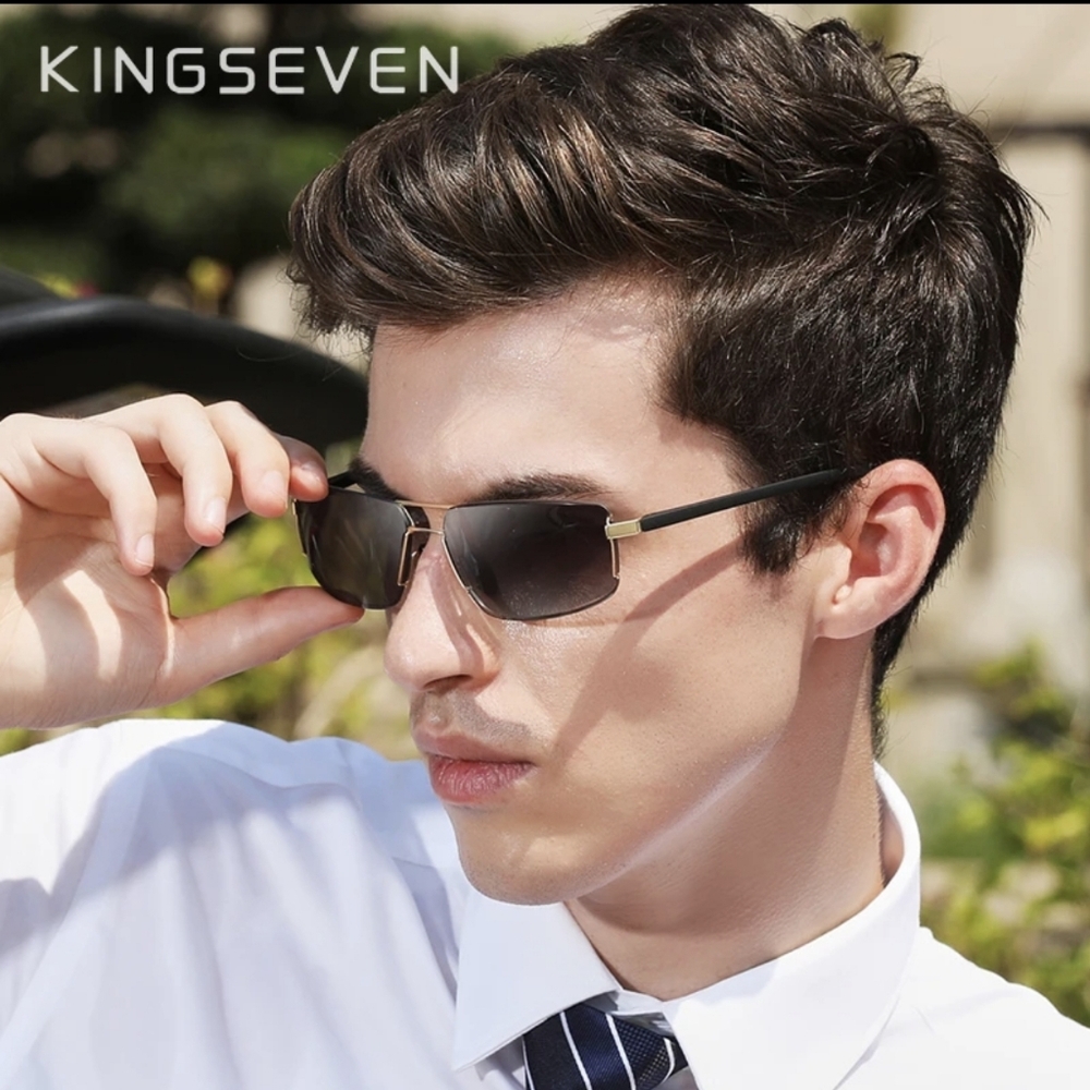 KINGSEVEN Square Aluminum Frame Sunglases